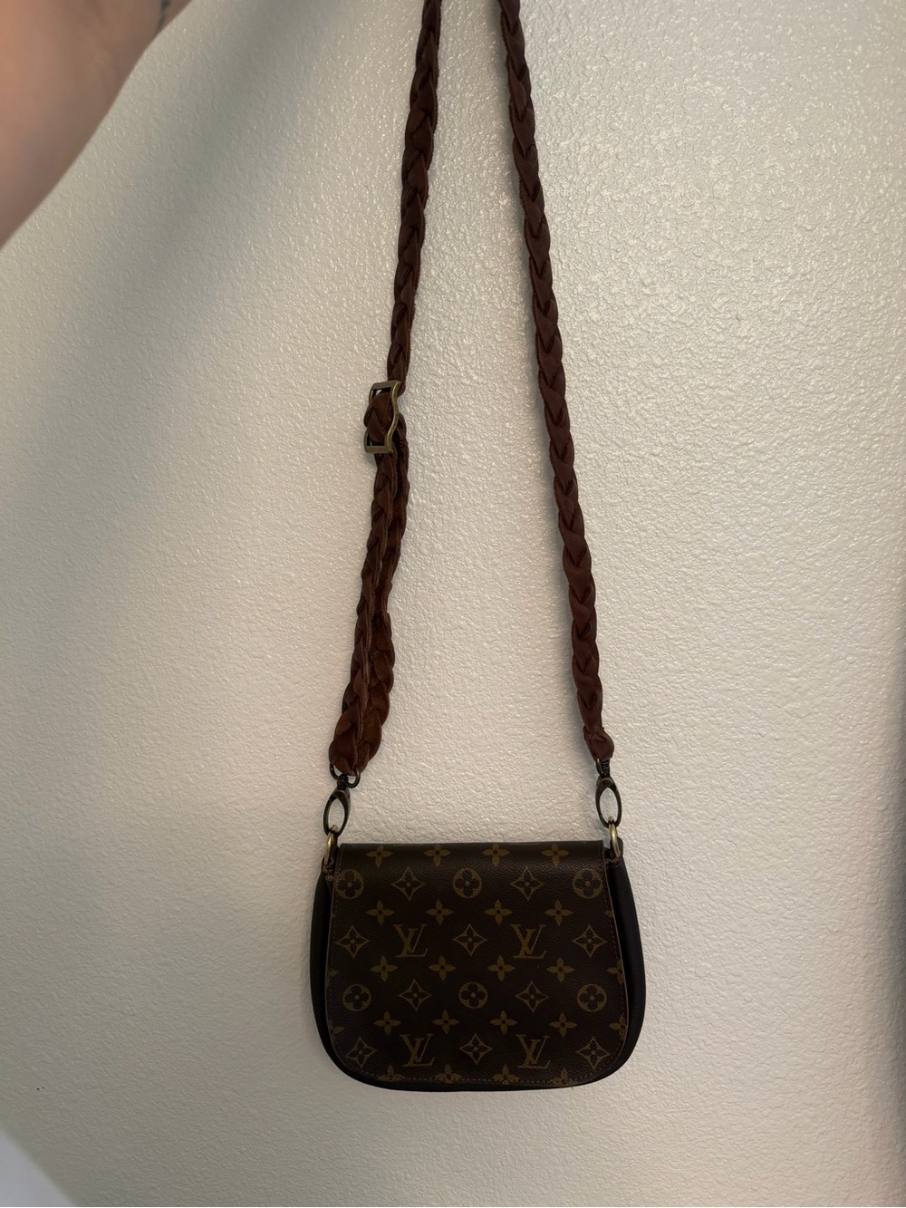 The Odyssey - Vintage BOHO Monogram Crossbody Bag in Brown - Picture 4 of 10